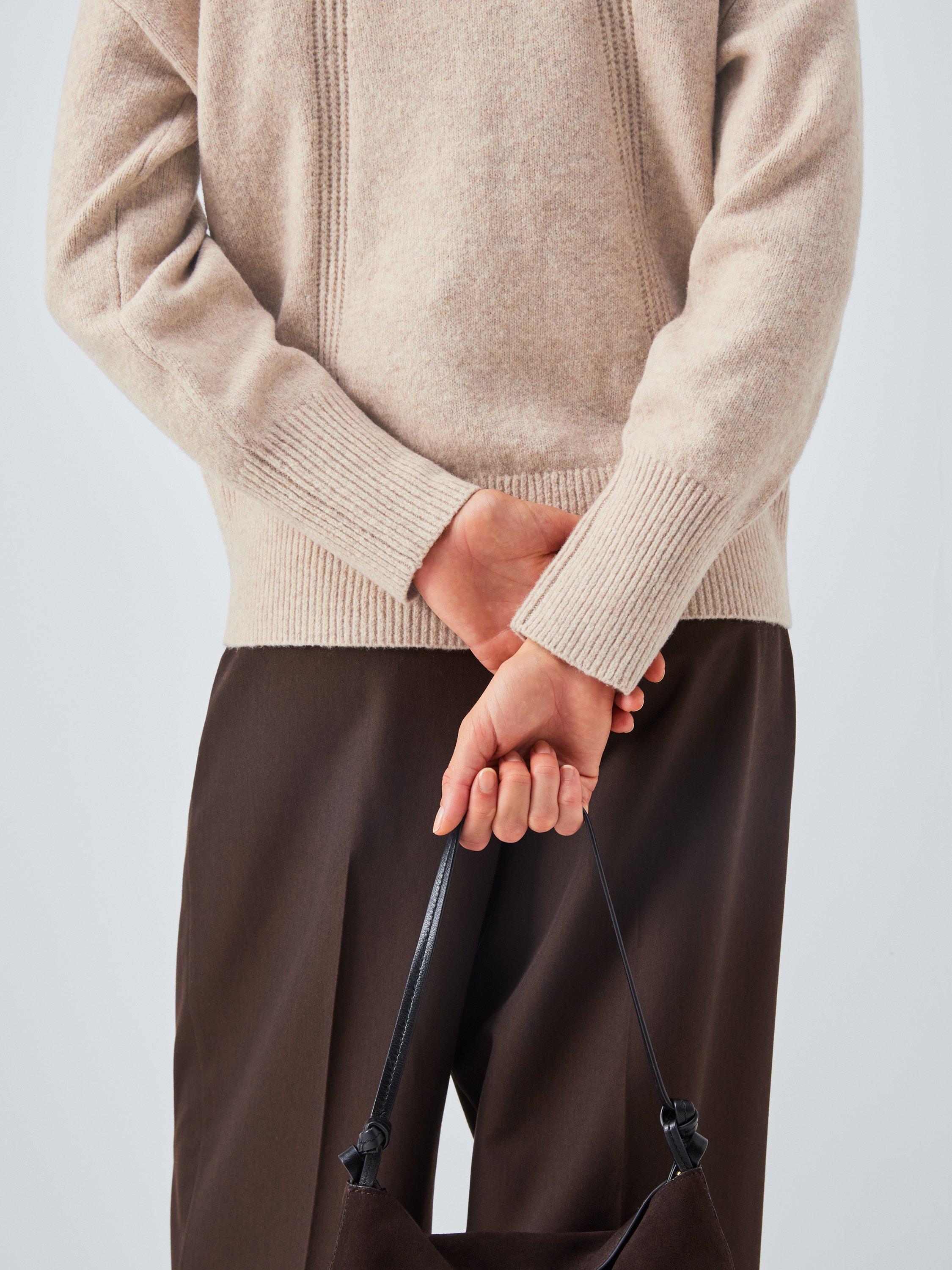 Product image 6 of 6, which shows John Lewis Soft Cotton Blend Turtle Neck Jumper, Natural, S