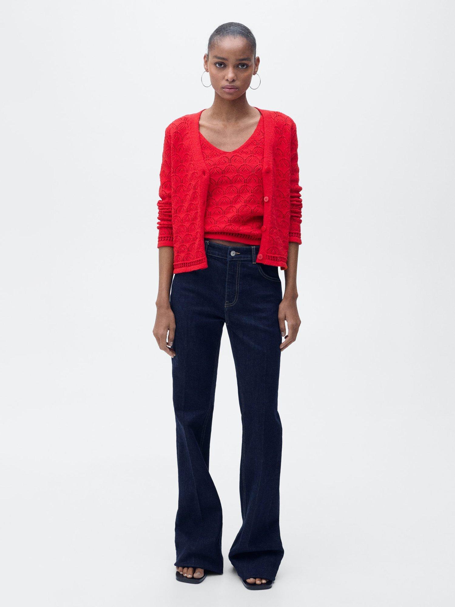Product image 2 of 8, which shows Mango Sito Cardigan, Red, S