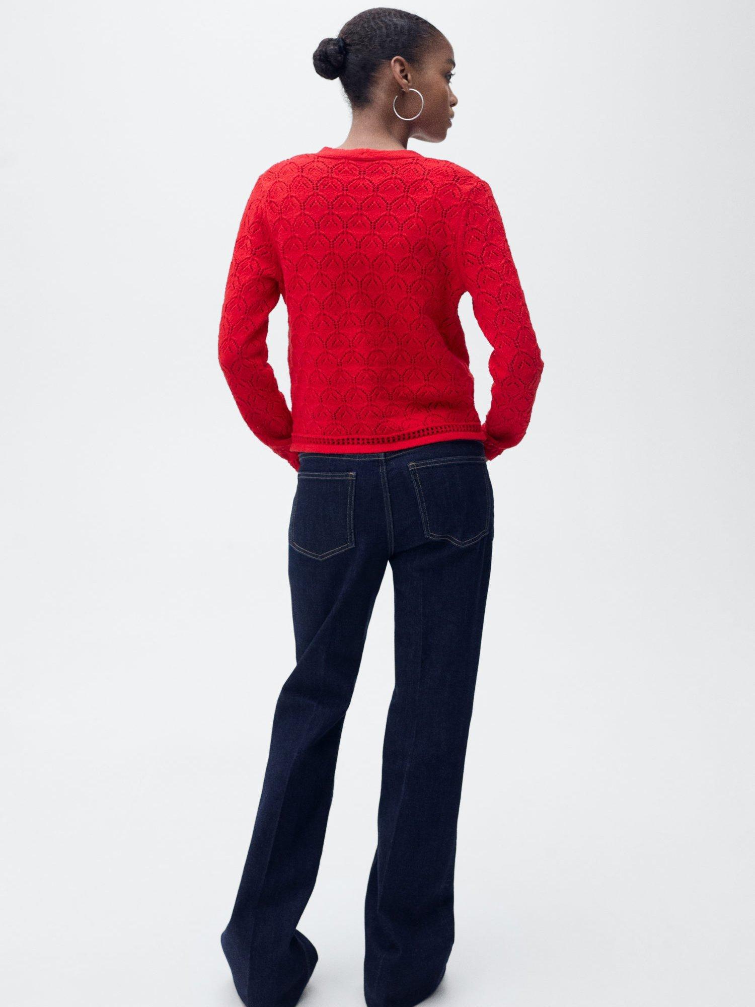 Product image 4 of 8, which shows Mango Sito Cardigan, Red, S