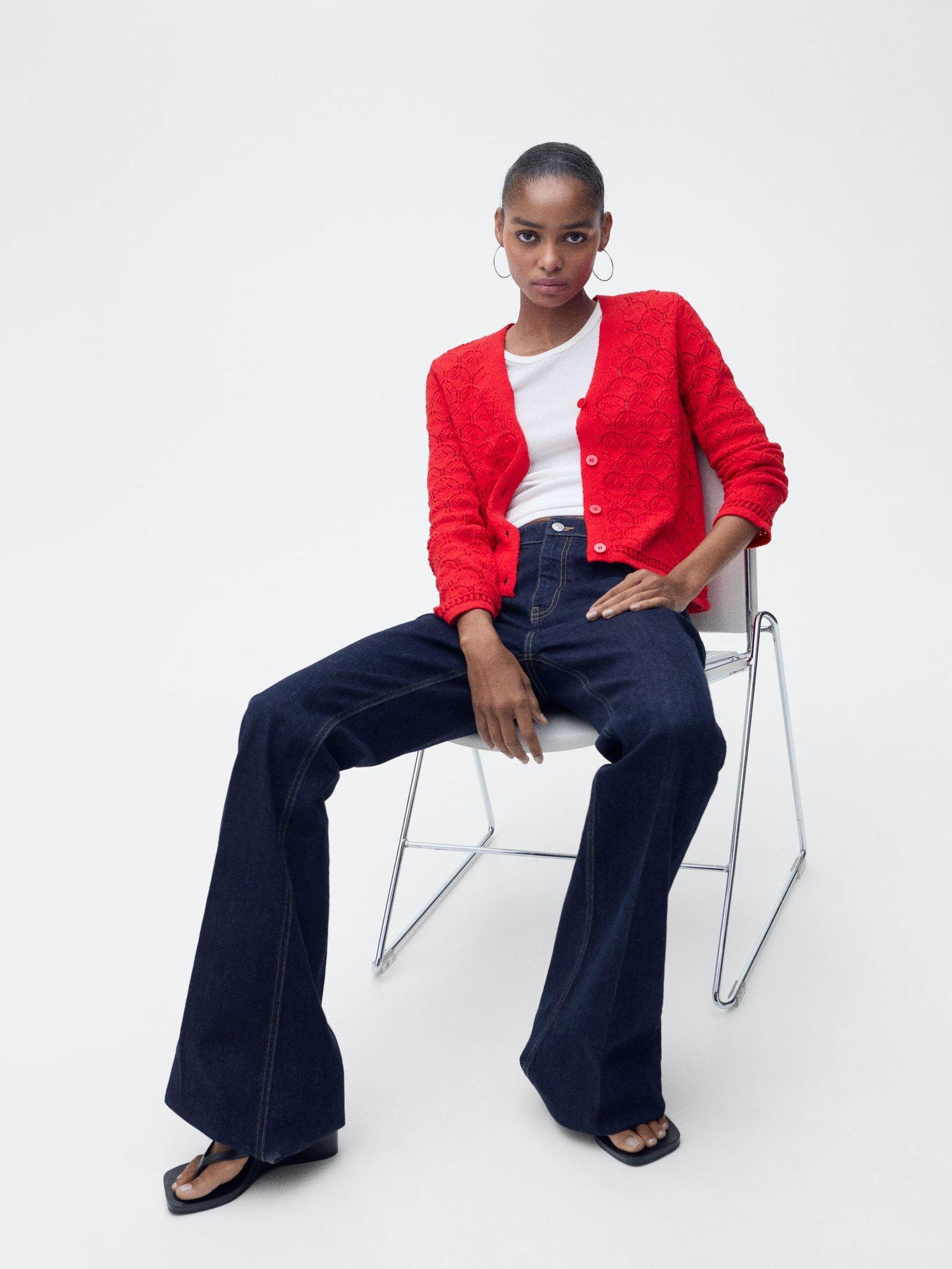 Product image 7 of 8, which shows Mango Sito Cardigan, Red, S