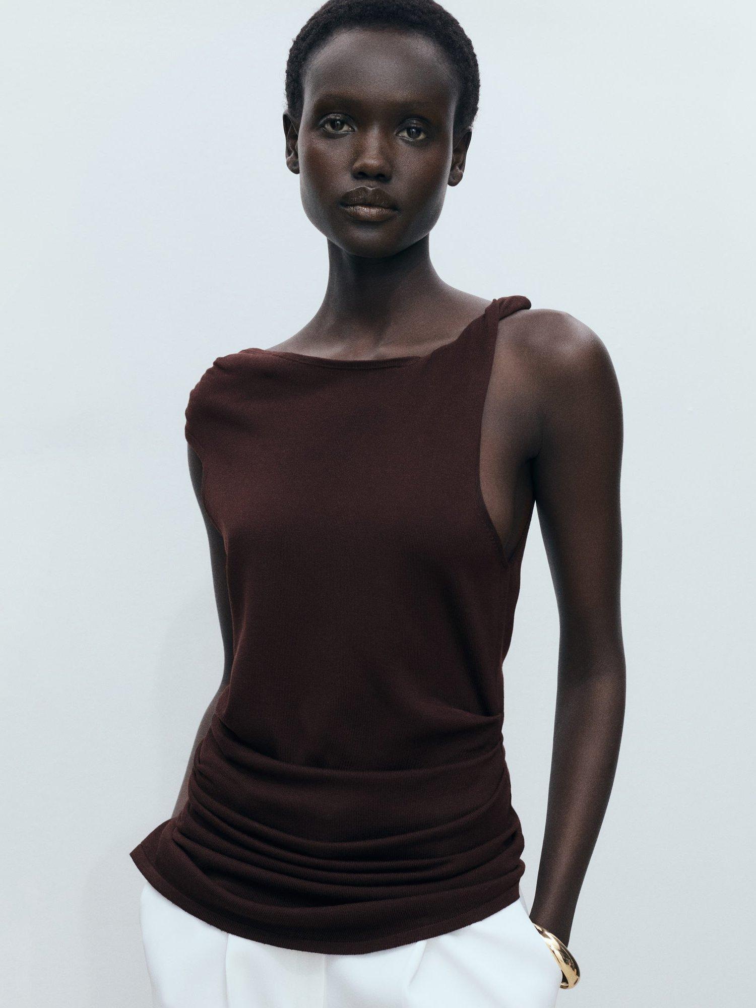 Mango Yenny Asymmetric Knit Top