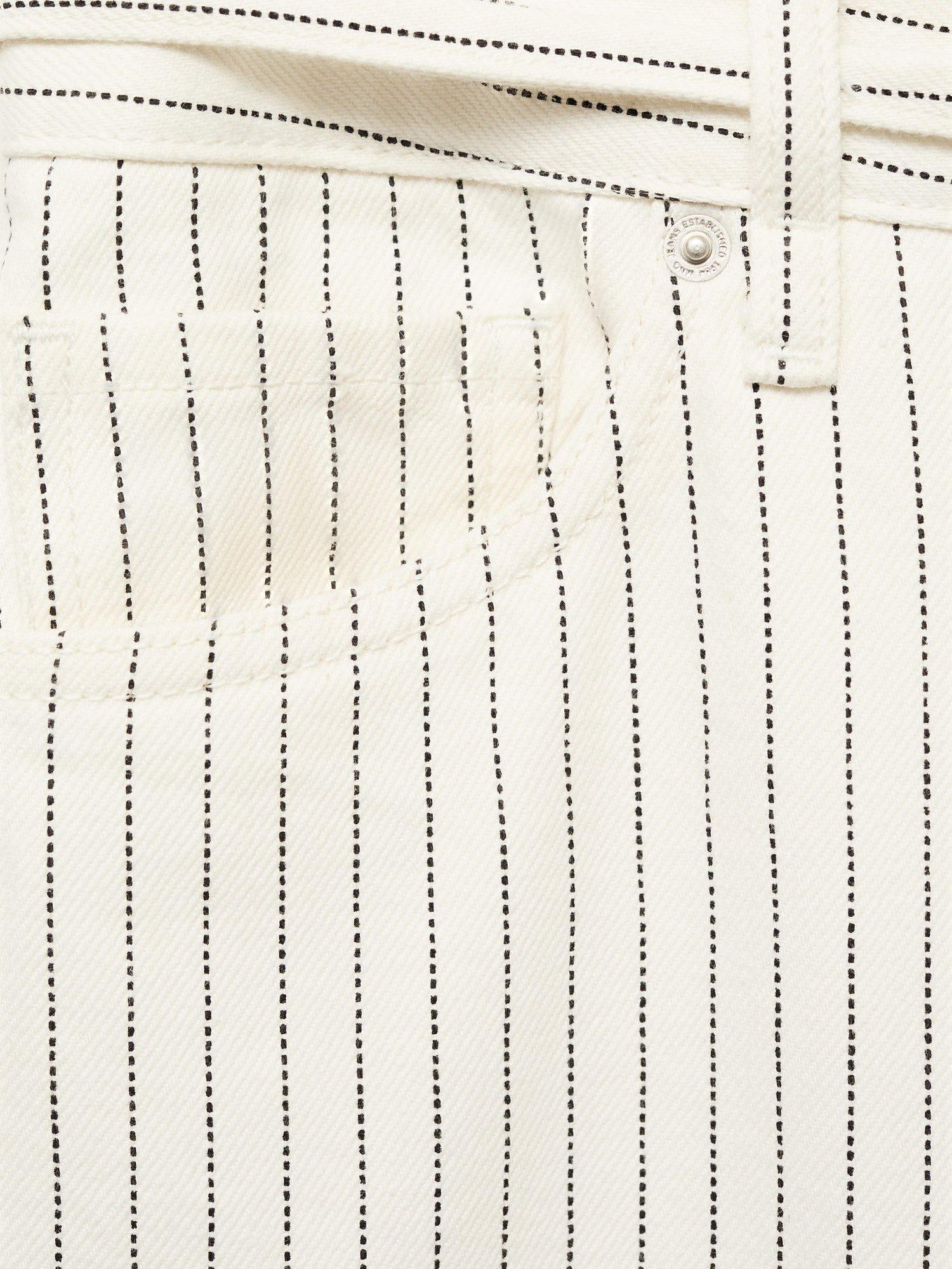 Product image 5 of 7, which shows Mango Olivia Stripe Wide Leg Jeans, Natural White, 14