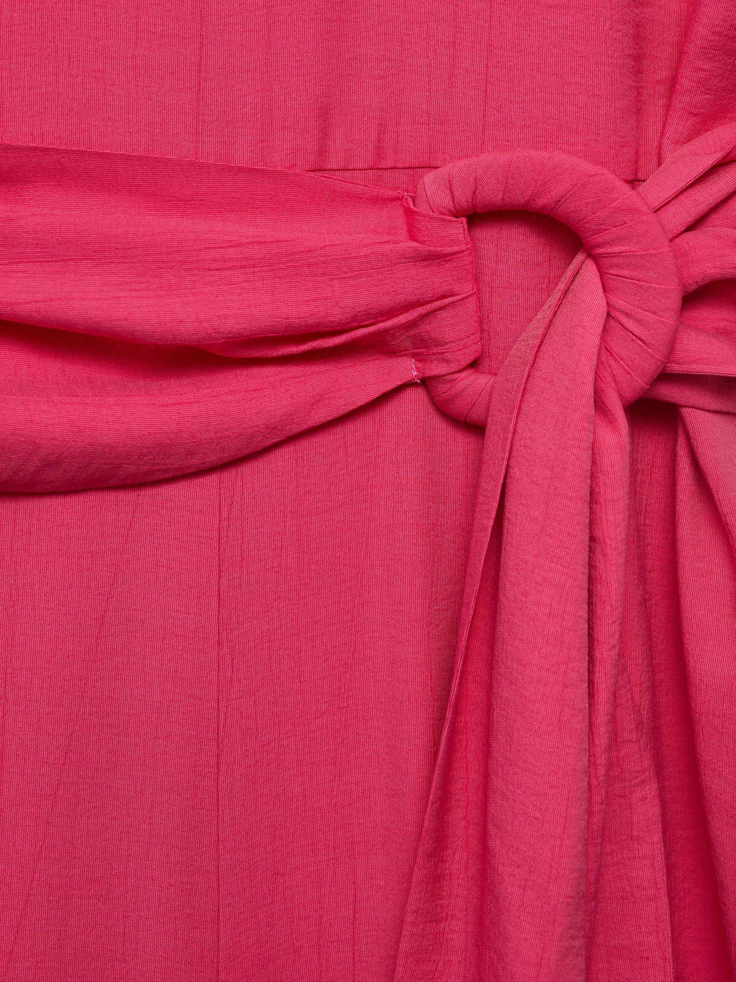 Product image 5 of 7, which shows Mango Japo Belted Wide Leg Jumpsuit, Bright Pink, XXS