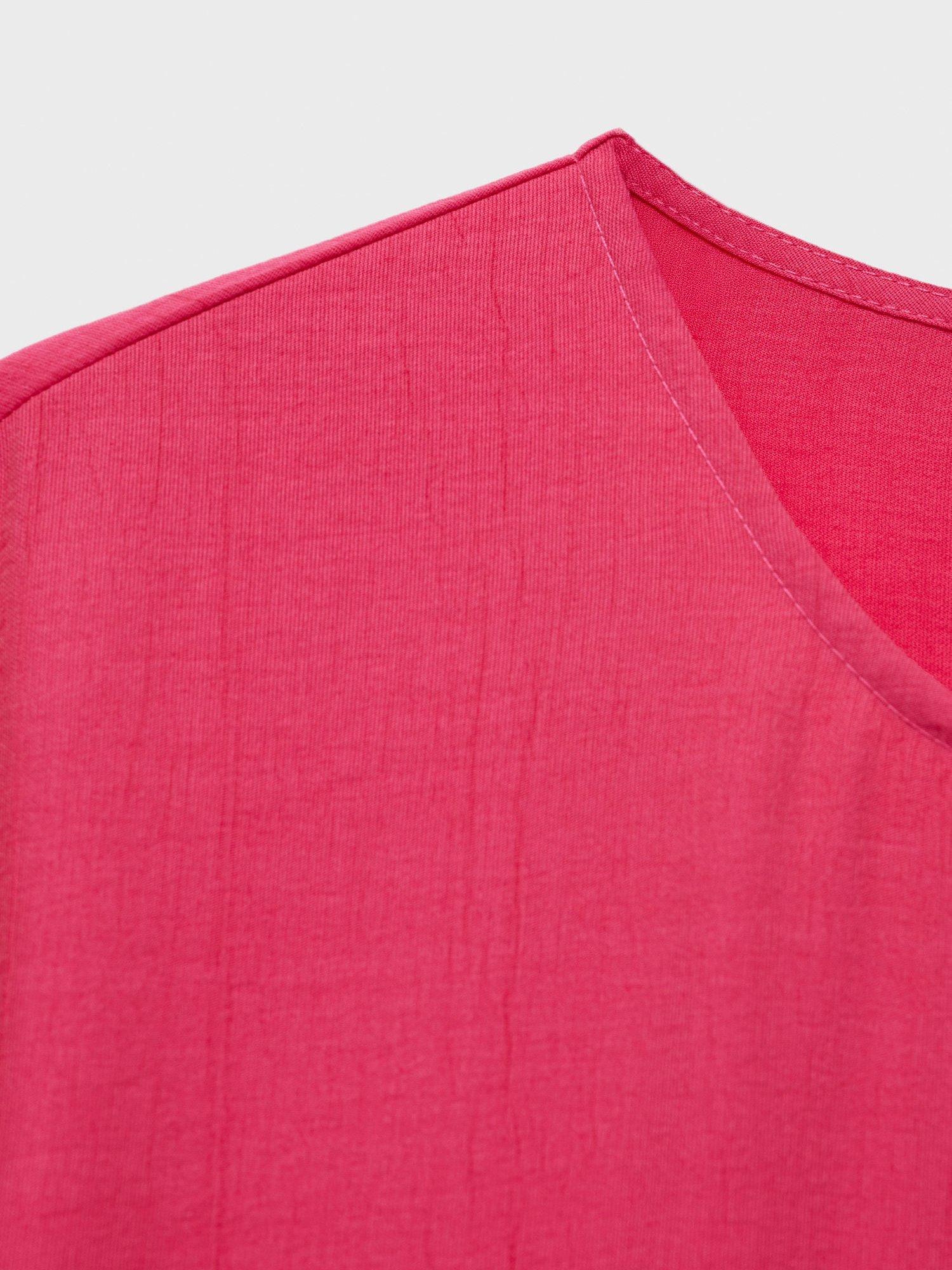 Product image 7 of 7, which shows Mango Japo Belted Wide Leg Jumpsuit, Bright Pink, XXS