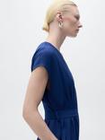Mango Lorain Belted Jumpsuit, Medium Blue