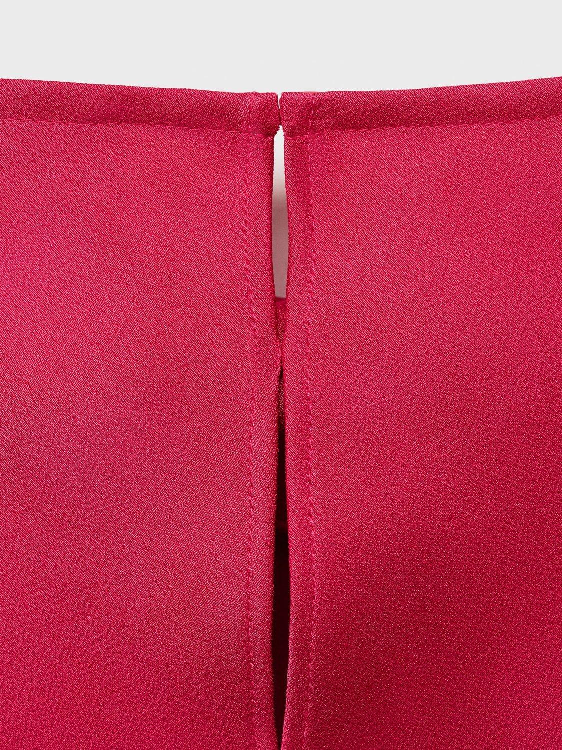 Product image 5 of 8, which shows Mango Noelisi Satin Cowl Blouse, Medium Red, 6