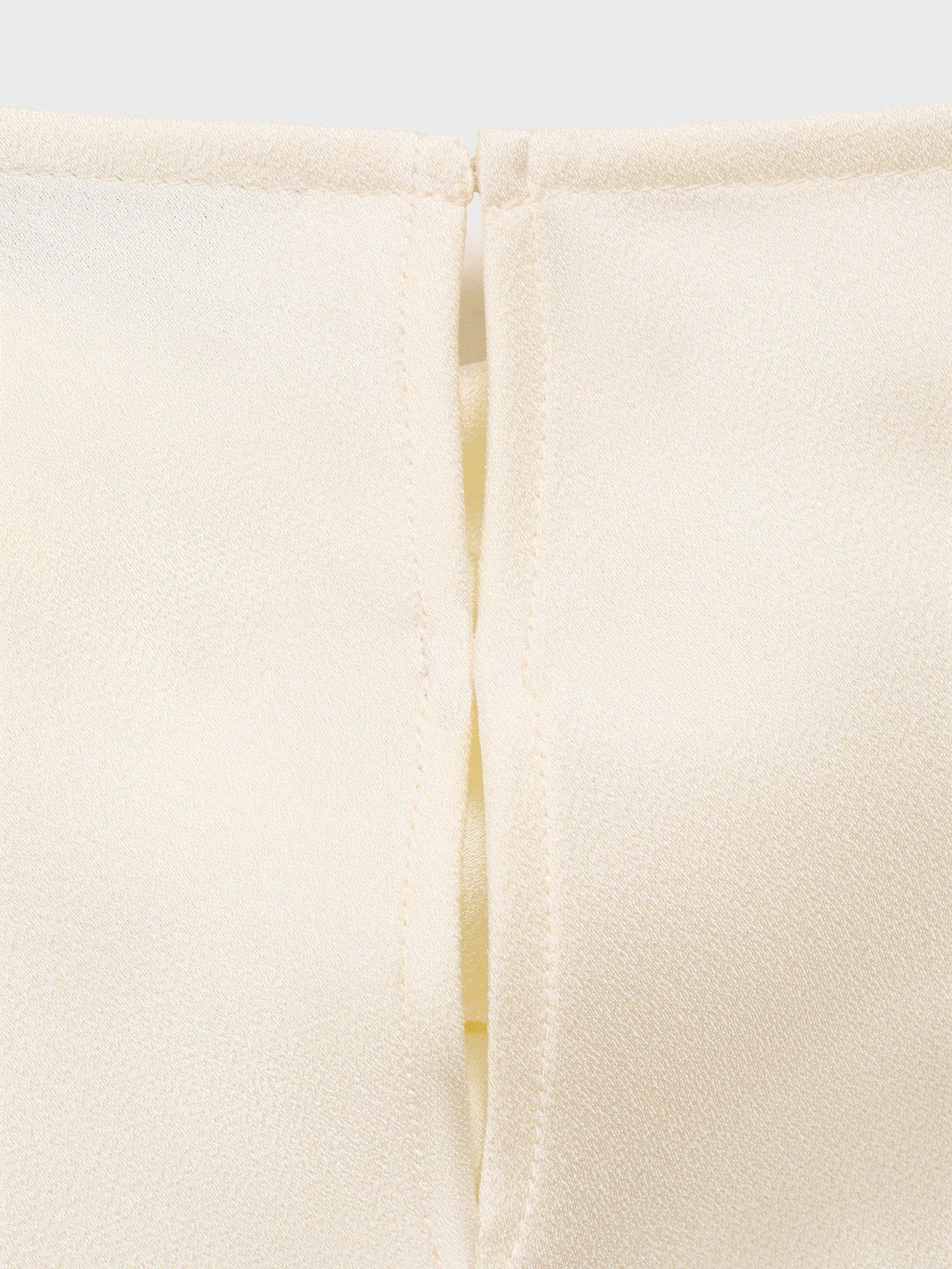 Product image 5 of 7, which shows Mango Noelisi Satin Cowl Blouse, Natural White, 6