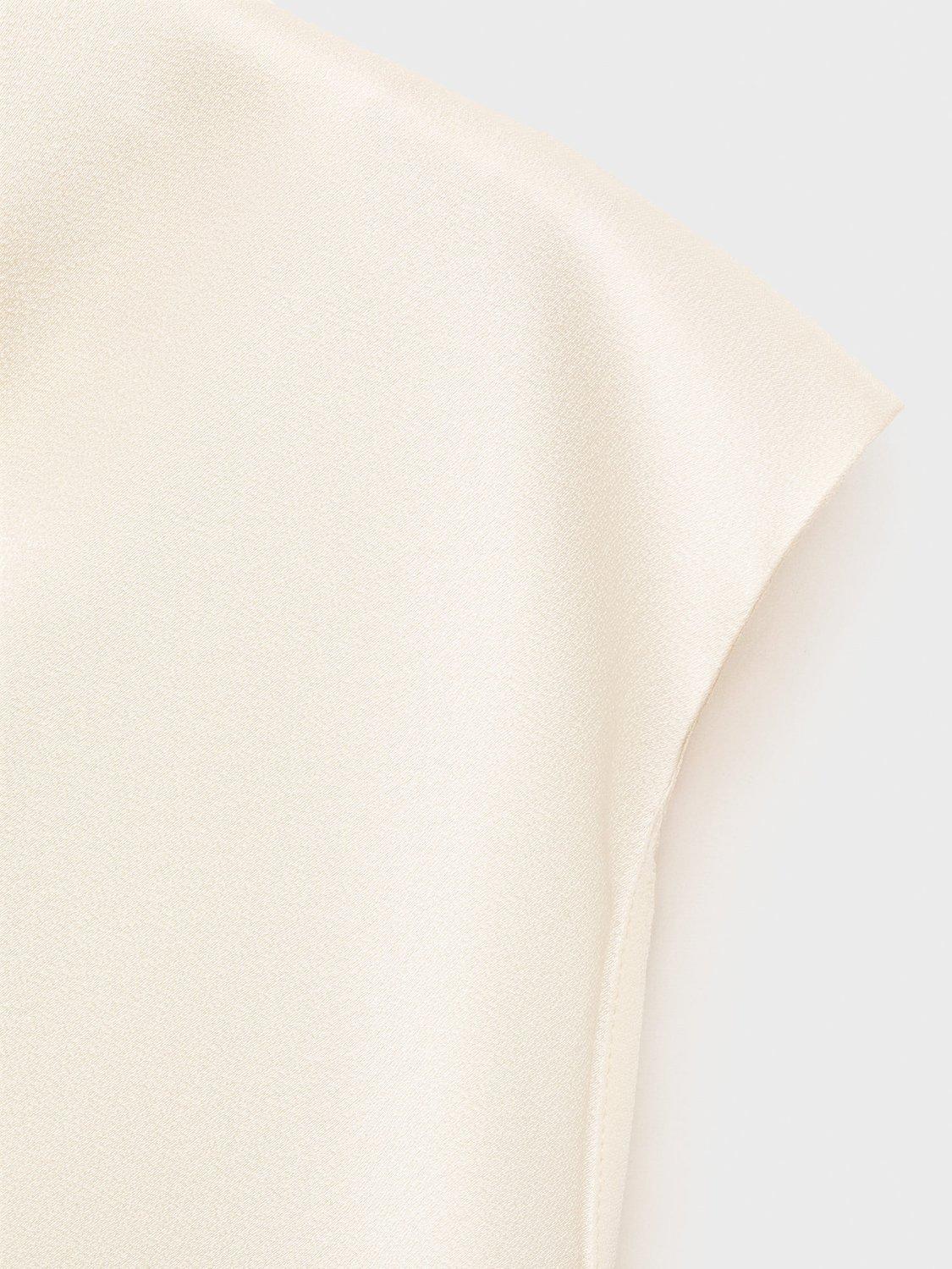 Product image 7 of 7, which shows Mango Noelisi Satin Cowl Blouse, Natural White, 6