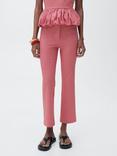 Mango Vicky Gingham Straight Leg Trousers, Red