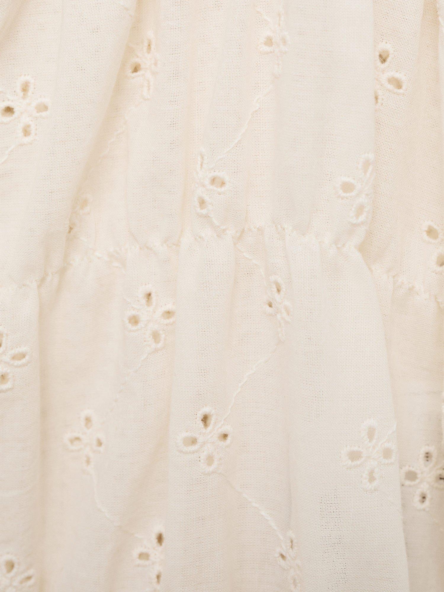 Product image 5 of 8, which shows Mango Coqueto Embroidered Cami Top, Light Beige, L