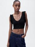 Mango Repipi Sleeveless Crop Top, Black