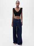 Mango Repipi Sleeveless Crop Top, Black
