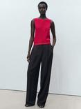 Mango Benedit Fine Knit Sleeveless Top, Bright Pink