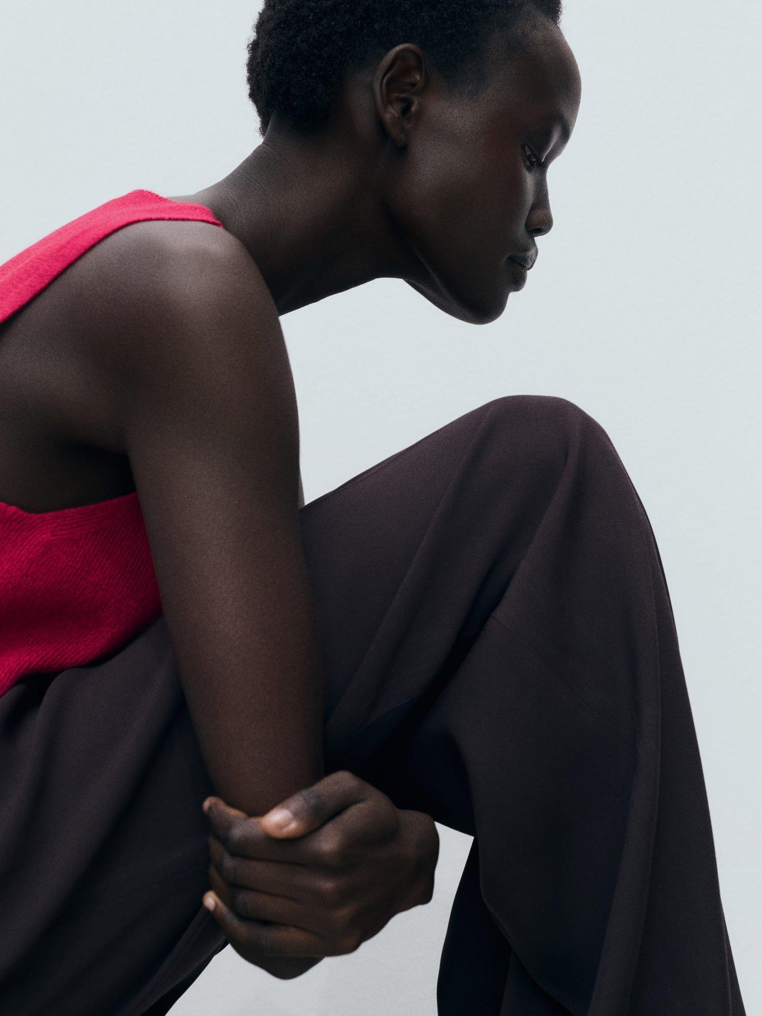 Product image 7 of 8, which shows Mango Benedit Fine Knit Sleeveless Top, Bright Pink, 8|10