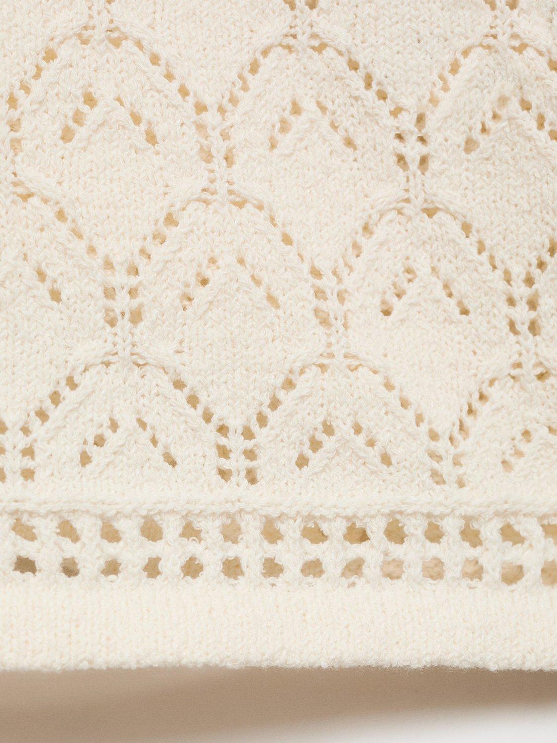Product image 5 of 9, which shows Mango Sito Crochet Top, Light Beige, XXXL