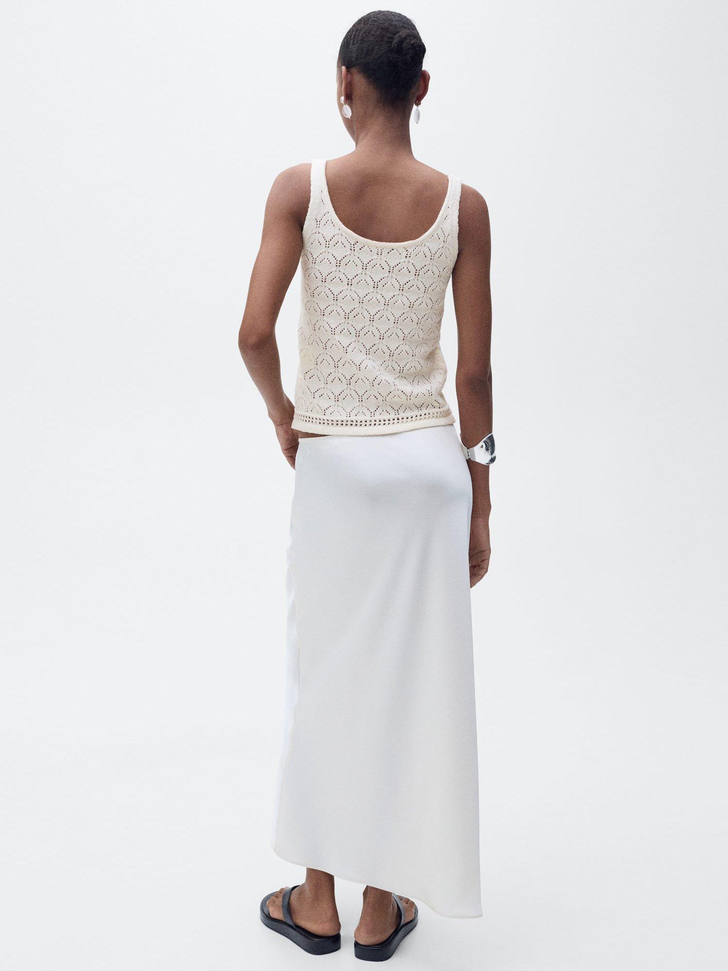 Product image 6 of 9, which shows Mango Sito Crochet Top, Light Beige, XXXL