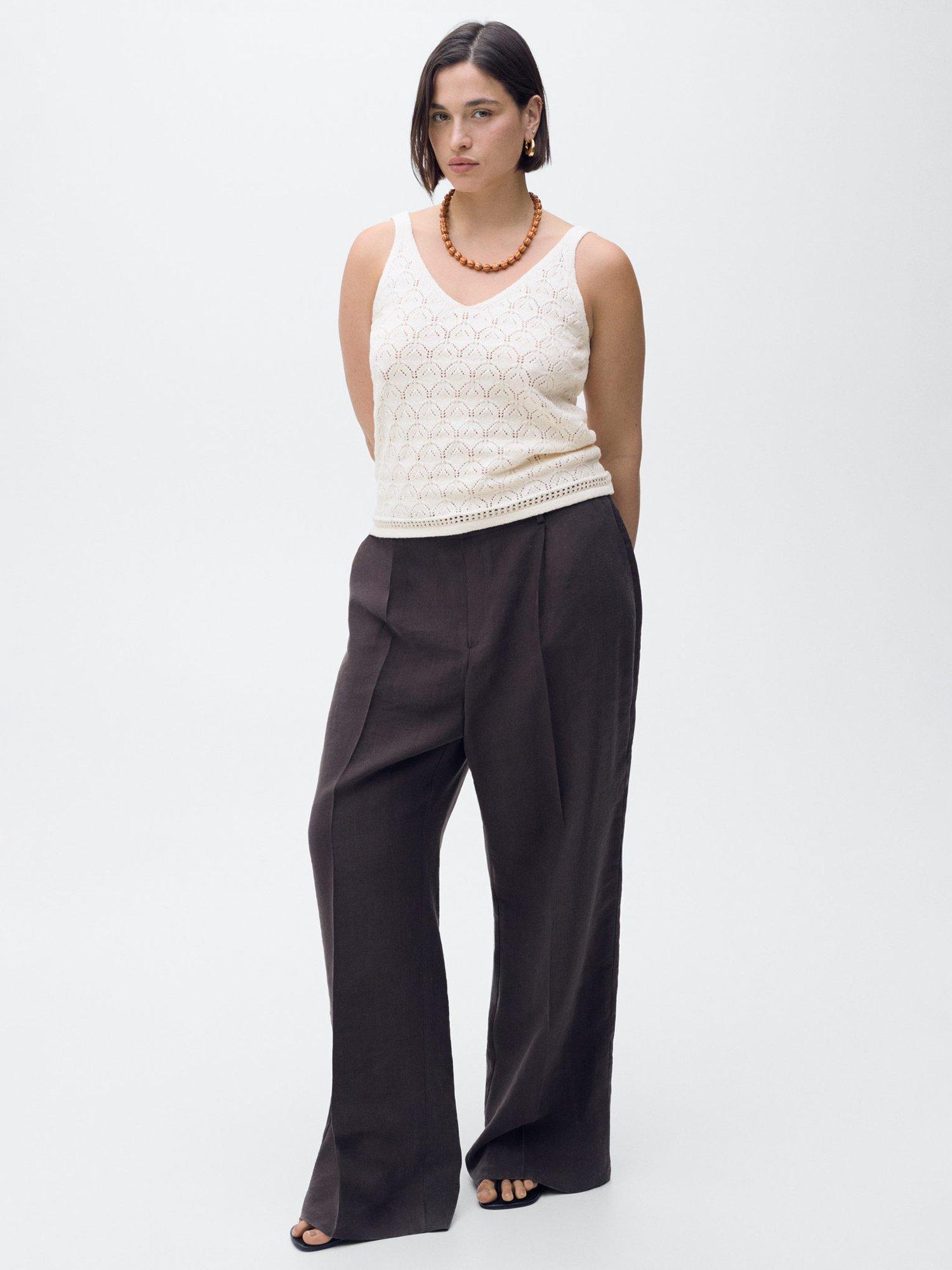 Product image 8 of 9, which shows Mango Sito Crochet Top, Light Beige, XXXL