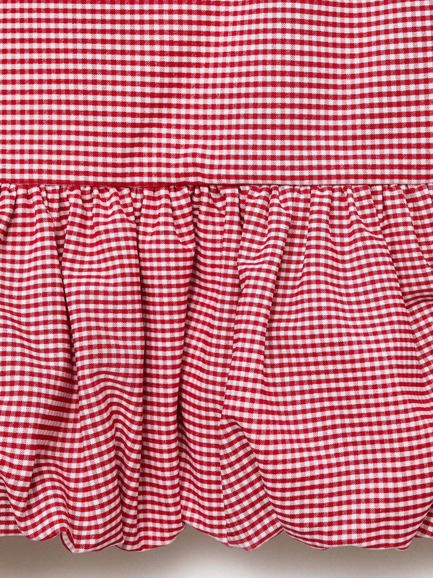Product image 5 of 8, which shows Mango Vicky Gingham Bubble Peplum Top, Red, XS