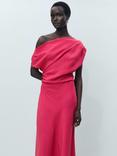 Mango Mocha Asymmetric Maxi Dress, Medium Red