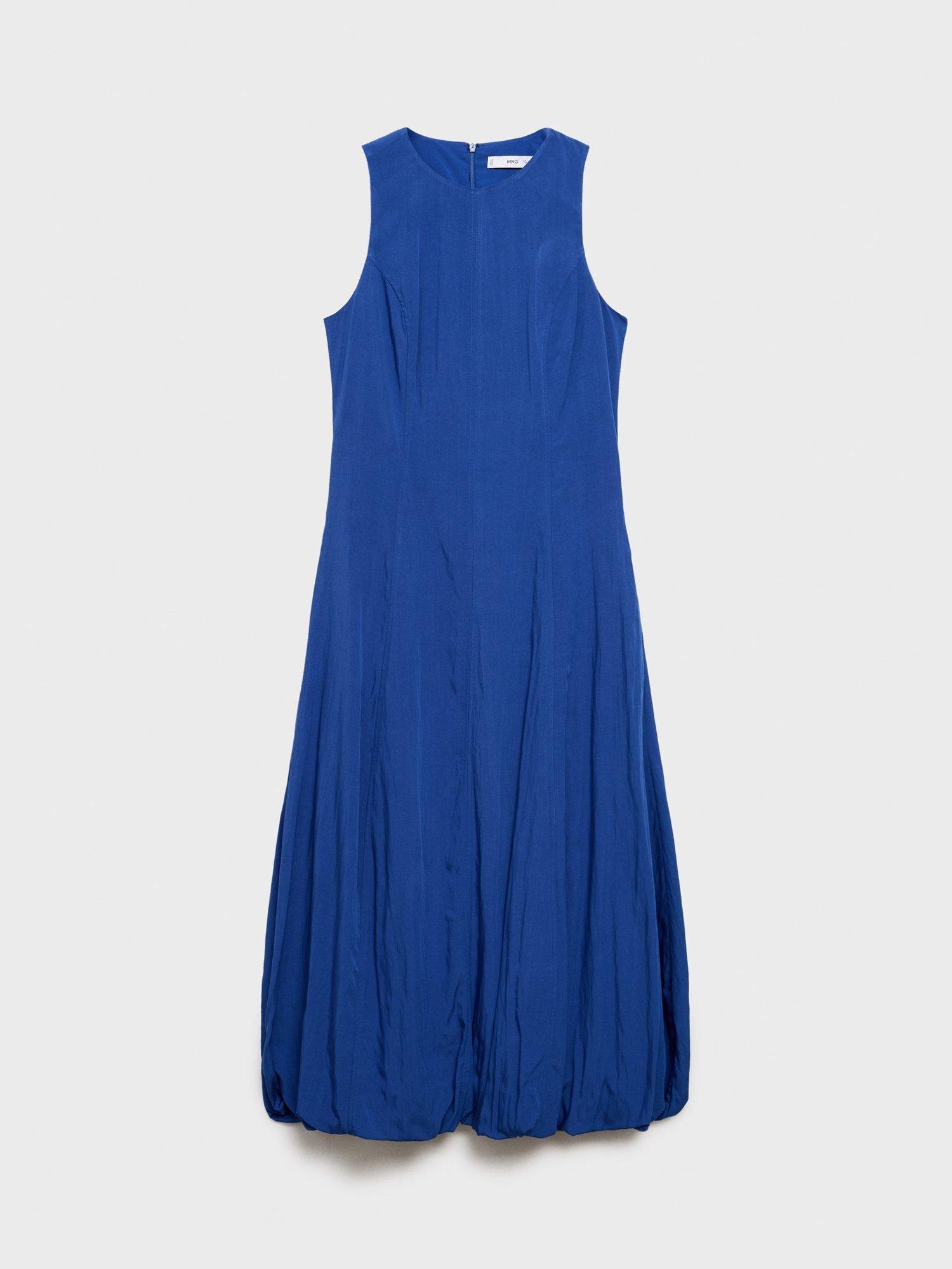 Product image 3 of 8, which shows Mango Pumpkin A-Line Sleeveless Midi Dress, Medium Blue, 6