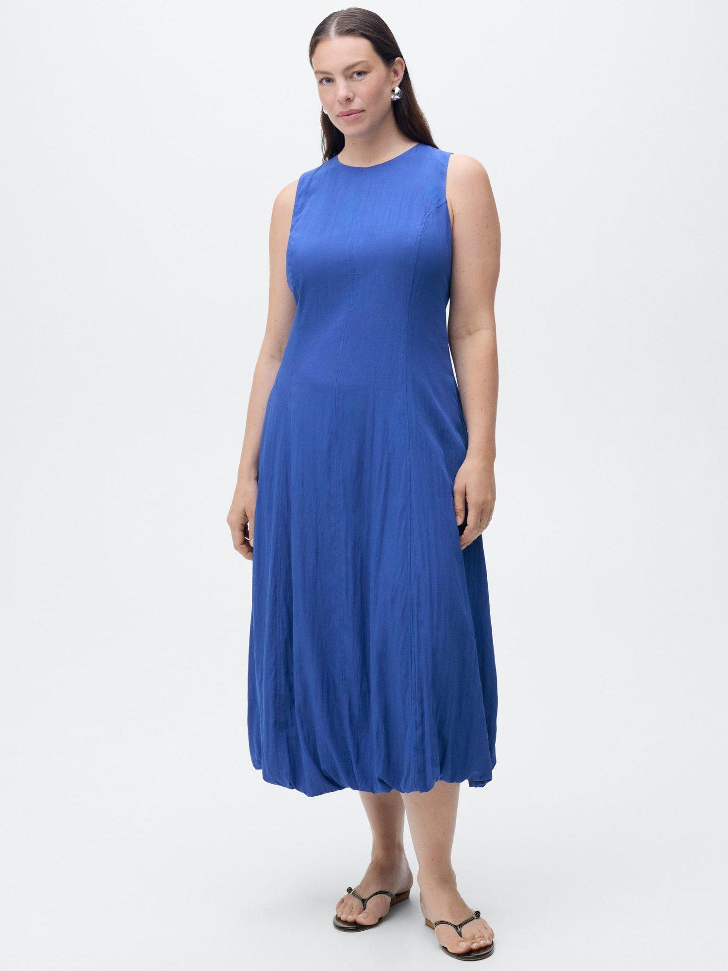 Product image 7 of 8, which shows Mango Pumpkin A-Line Sleeveless Midi Dress, Medium Blue, 6