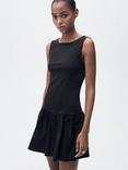 Mango Vila Ruffle Hem Mini Dress, Black