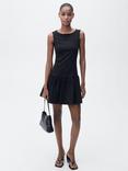 Mango Vila Ruffle Hem Mini Dress, Black