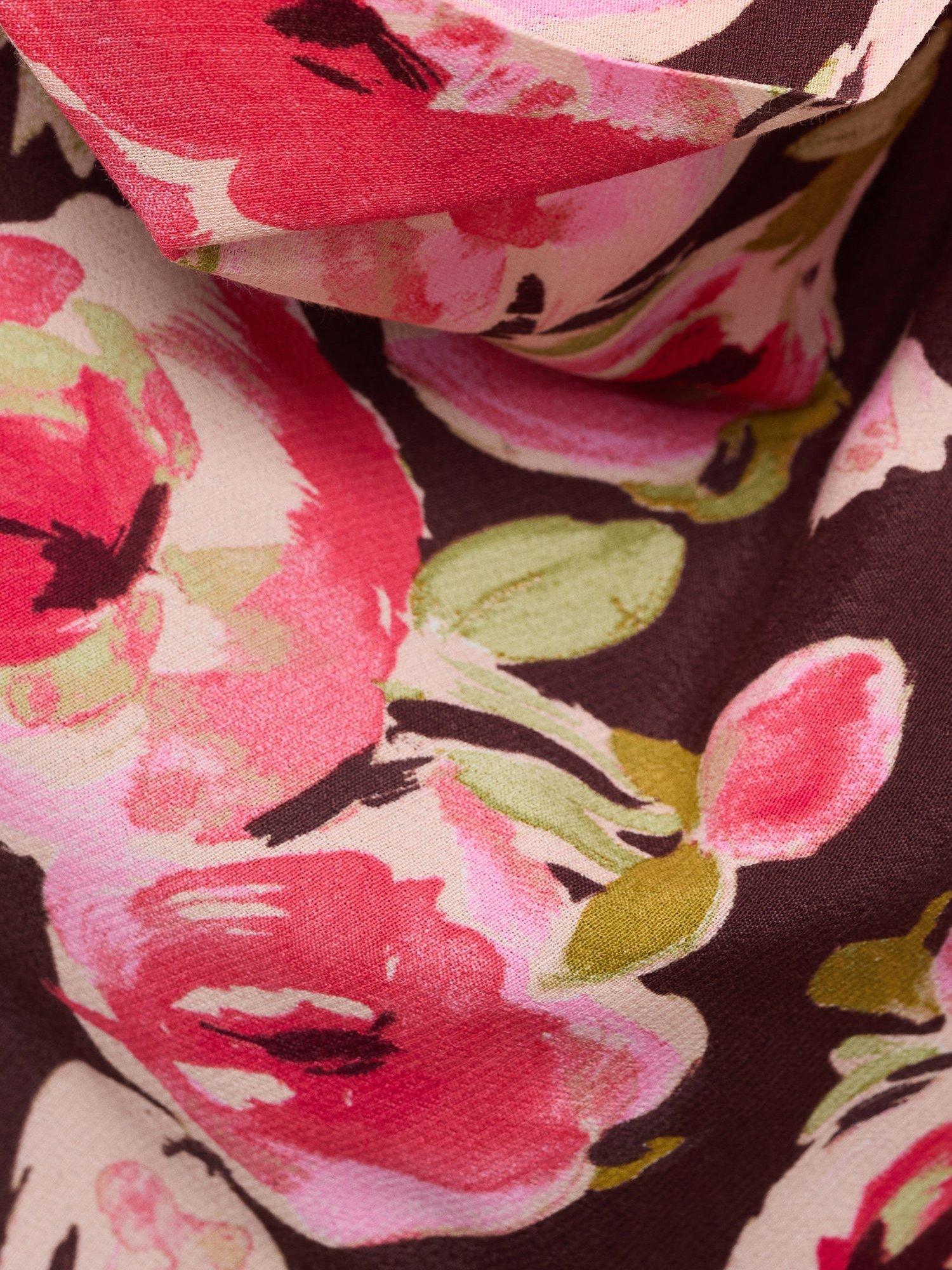 Product image 7 of 7, which shows Mango Winner Open Back Floral Dress, Brown/Multi, 10