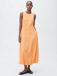 Mango Pumpkin A-Line Sleeveless Midi Dress, Orange