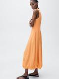 Mango Pumpkin A-Line Sleeveless Midi Dress, Orange