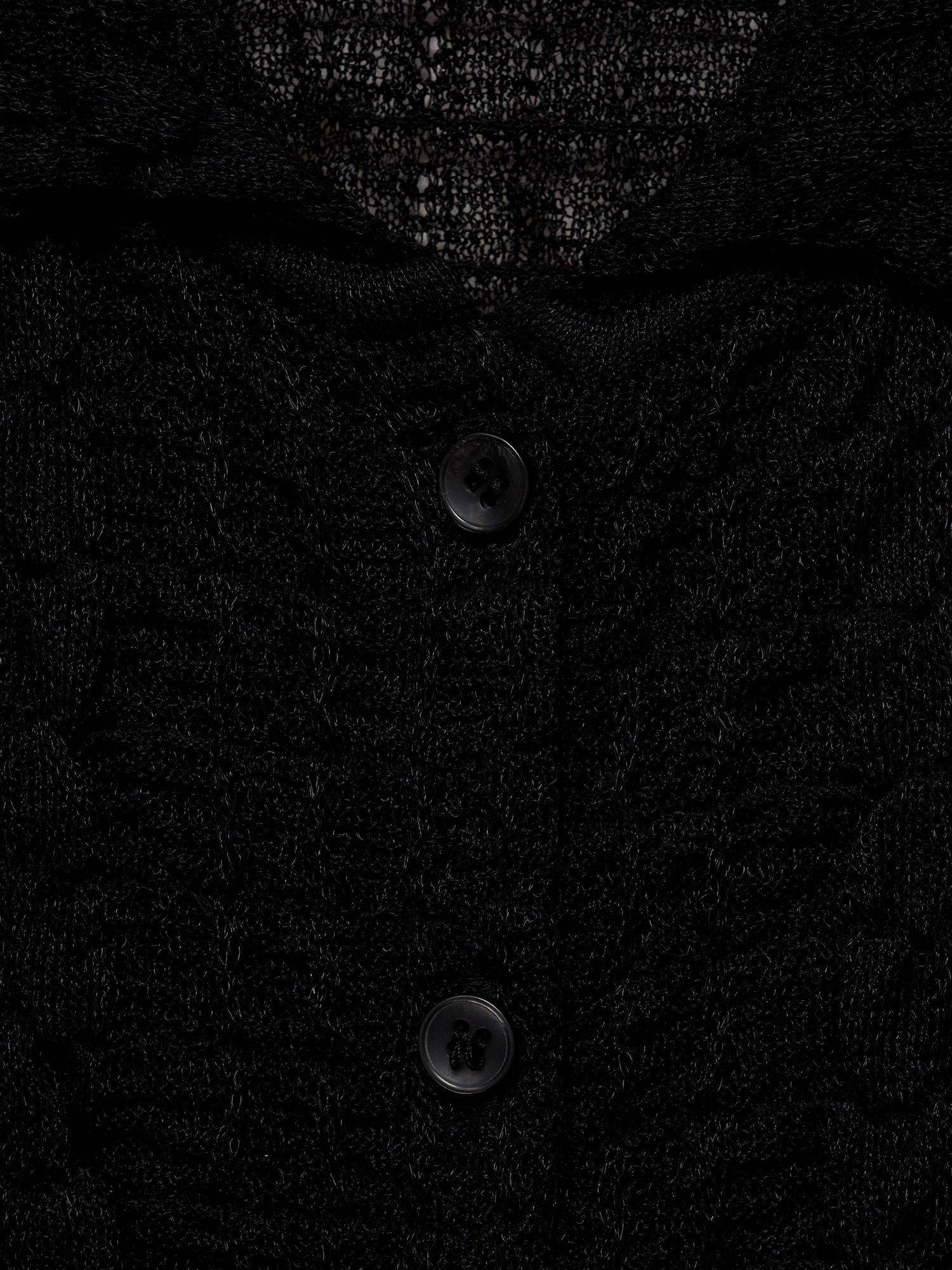 Product image 7 of 7, which shows Mango Olas Textured Short Sleeve Shirt, Black, S