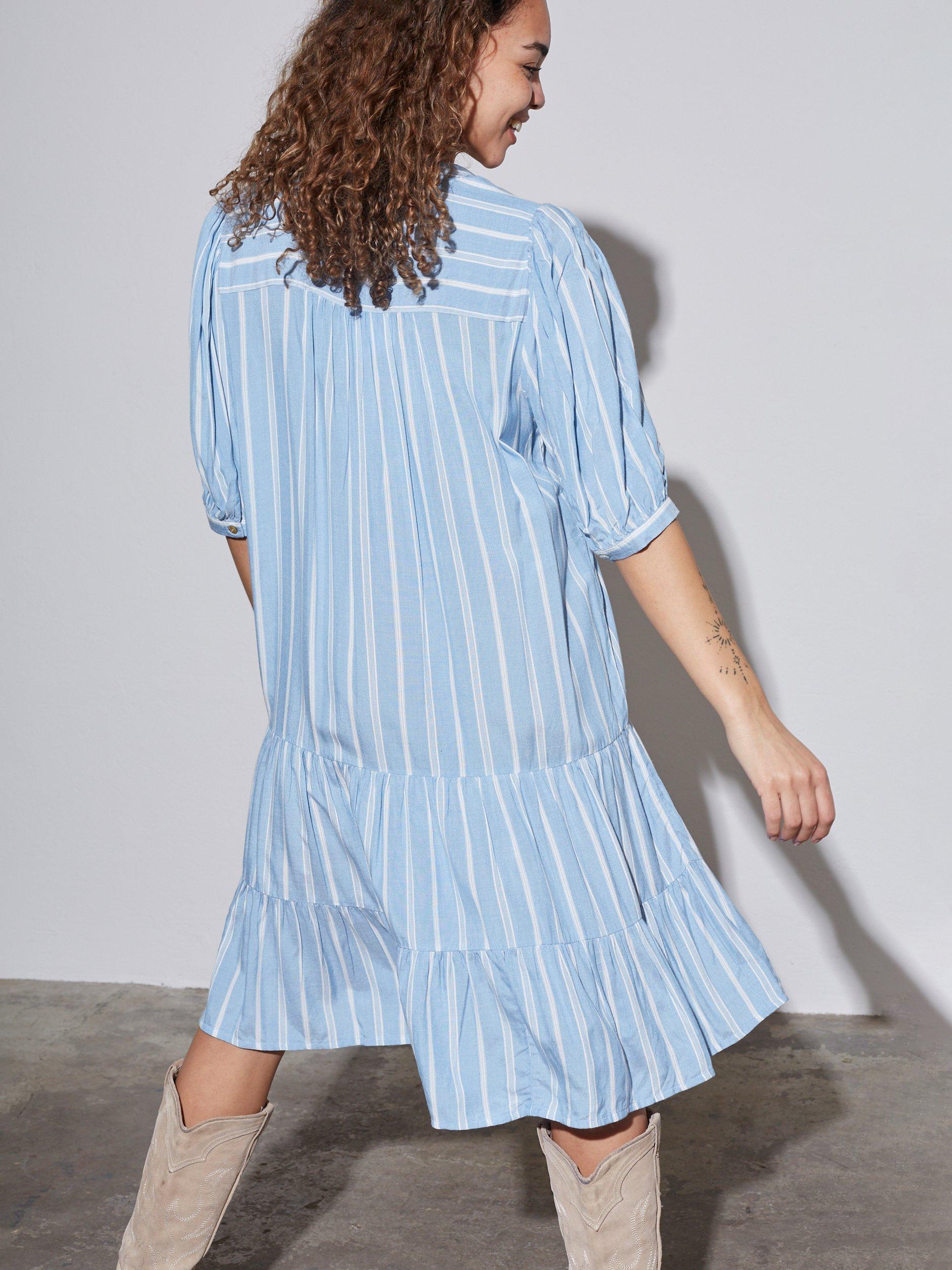 Product image 2 of 4, which shows Sisters Point Ibon Stripe Tiered Dress, Multi, XS