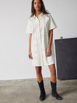 Sisters Point Elsana Broderie Anglasie Shirt Dress, Cream, Cream