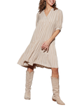 Sisters Point Ibon Stripe Tiered Dress, Natural/Multi