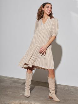 Sisters Point Ibon Stripe Tiered Dress, Natural/Multi, Natural/Multi