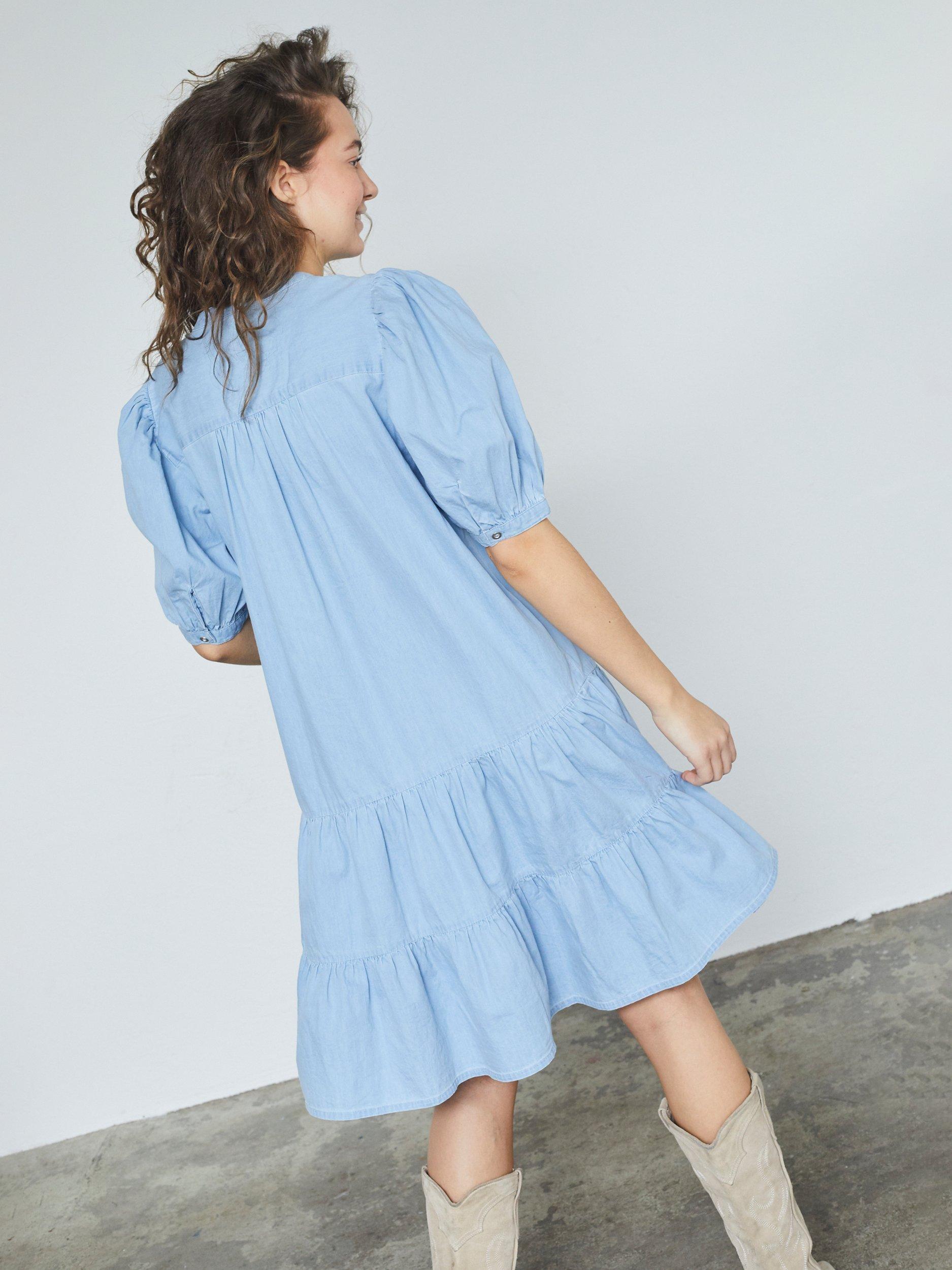 Product image 2 of 4, which shows Sisters Point Inusa Tiered Dress, Mid Blue, XS