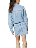 Sisters Point Odia Denim Top & Skirt Set, Mid Blue