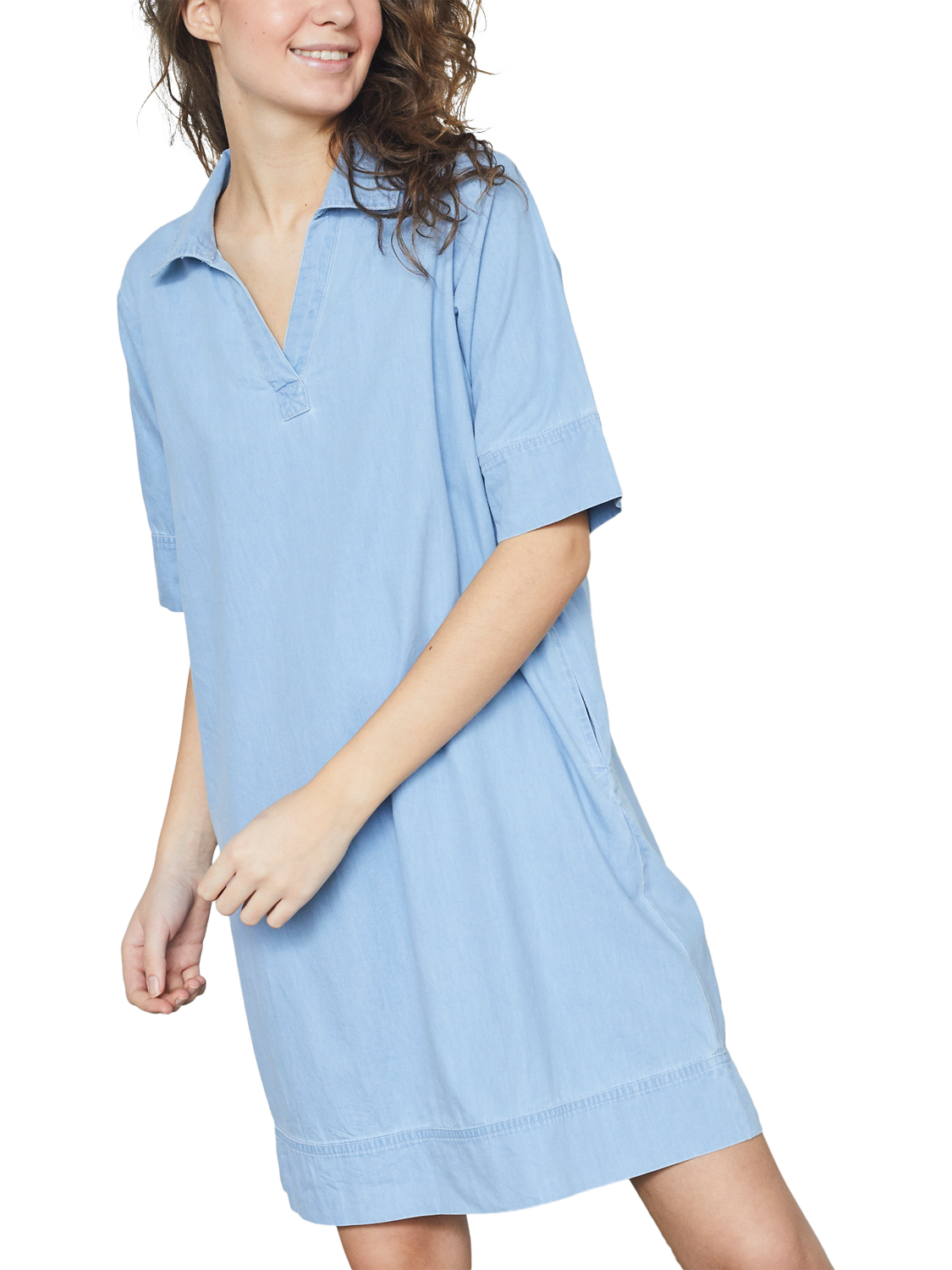 Product image 1 of 4, which shows Sisters Point Inusa Tunic Dress, Mid Blue, XS