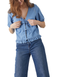 Sisters Point Inusa Tie Front Top, Mid Blue