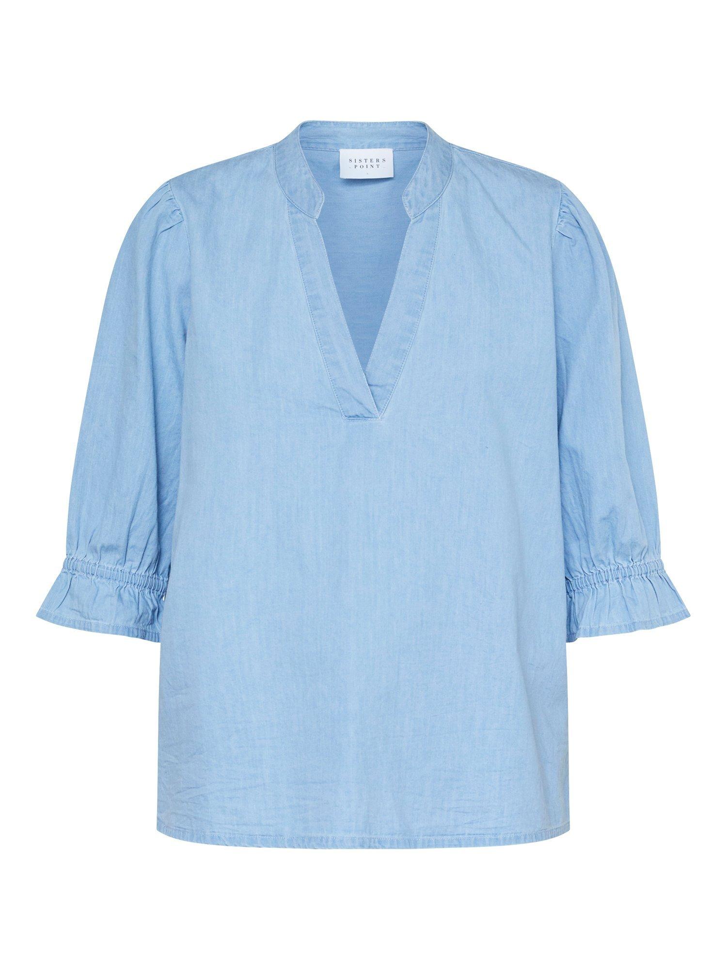 Product image 3 of 4, which shows Sisters Point Inusa V-Neck Top, Mid Blue, XS