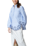 Sisters Point Istea Embroidered Hem Stripe Shirt, Blue/Multi