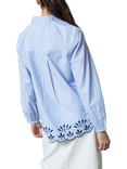 Sisters Point Istea Embroidered Hem Stripe Shirt, Blue/Multi