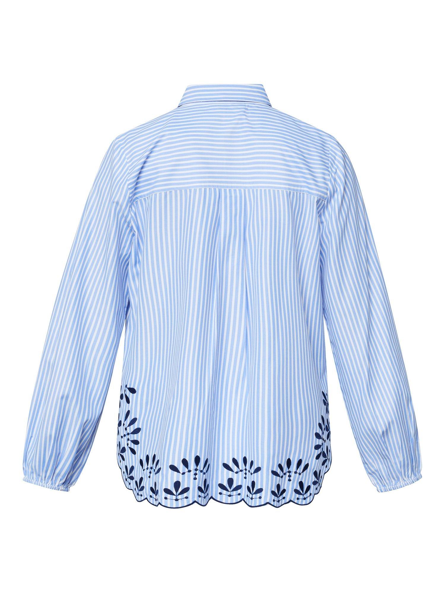 Product image 4 of 4, which shows Sisters Point Istea Embroidered Hem Stripe Shirt, Blue/Multi, S