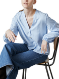 Sisters Point Viaba Lace Sleeve Shirt, Mid Blue