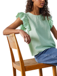 Sisters Point Vidar Ruffle Sleeve Top, Mid Green