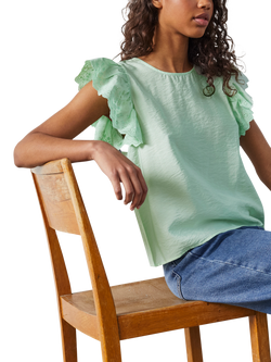 Sisters Point Vidar Ruffle Sleeve Top, Mid Green, Mid Green