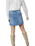 Sisters Point Onea Denim Mini Skirt, Mid Blue