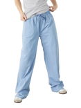 Sisters Point Inusa Drawstring Loose Fit Trousers, Mid Blue