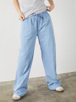 Sisters Point Inusa Drawstring Loose Fit Trousers, Mid Blue, Mid Blue