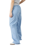 Sisters Point Inusa Drawstring Loose Fit Trousers, Mid Blue